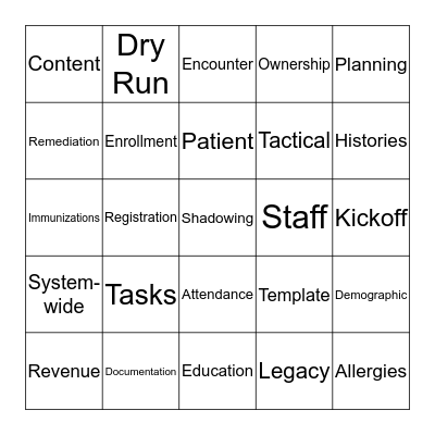 SuperNova Bingo Card