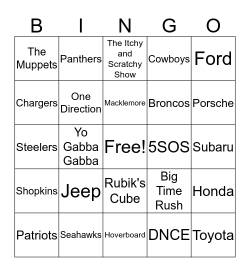 Non-Science Bingo 3 Bingo Card