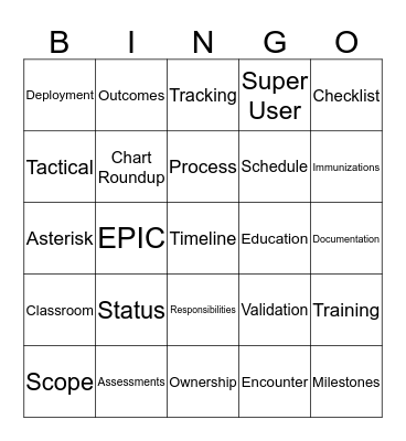 SuperNova Bingo Card