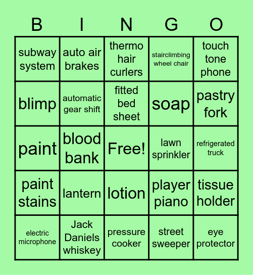 INVENTIONS BY AFRICAN AMERICANS Bingo Card