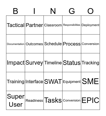 SuperNova Bingo Card