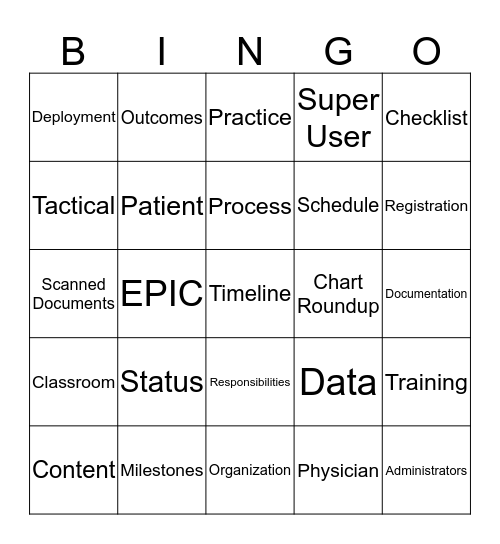 SuperNova Bingo Card