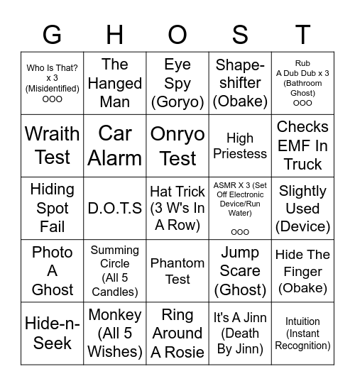 24 Hit List (2) Bingo Card