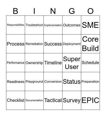 SuperNova Bingo Card