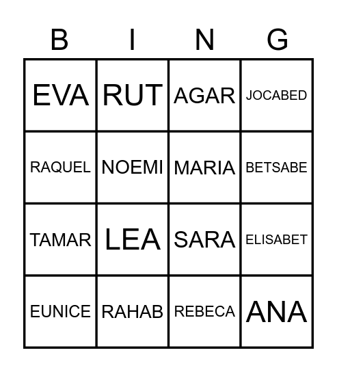 Dia de las Madres Bingo Card