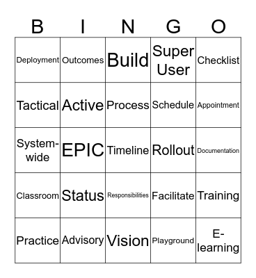 SuperNova Bingo Card