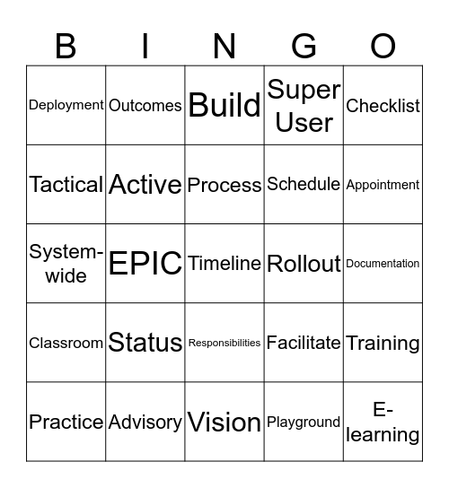 SuperNova Bingo Card