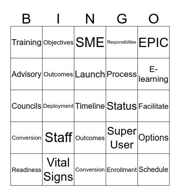 SuperNova Bingo Card