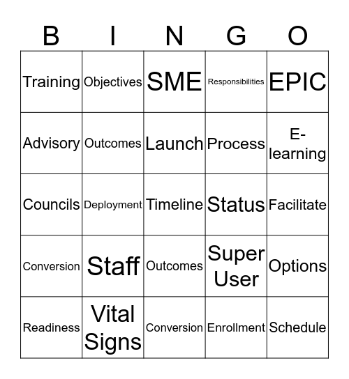 SuperNova Bingo Card