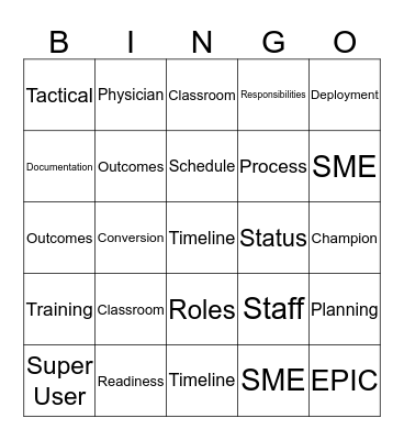 SuperNova Bingo Card