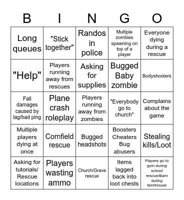 BlockingDead Bingo Card