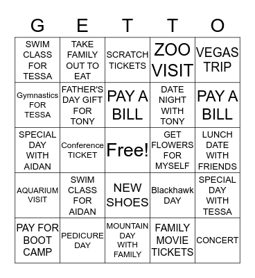 RENEE'S "GETTO" BUSINESS Bingo Card