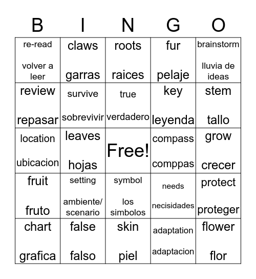 Science Bingo Card