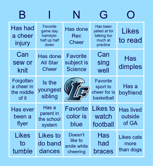 BLUE TIDE CHEER Bingo Card