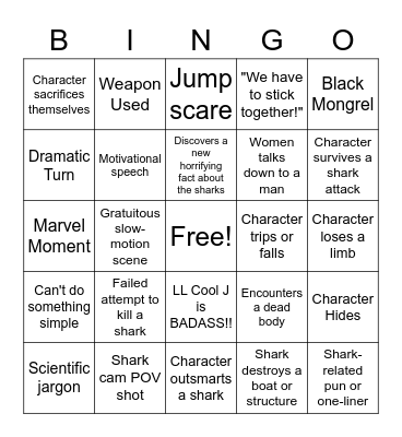Deep Blue Sea Bingo Card
