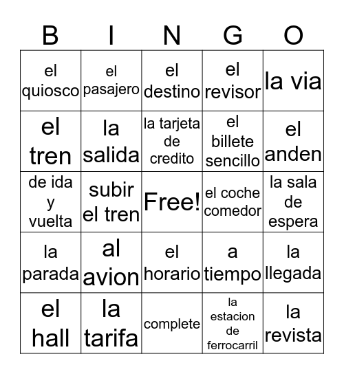Ch. 3 Bingo Card