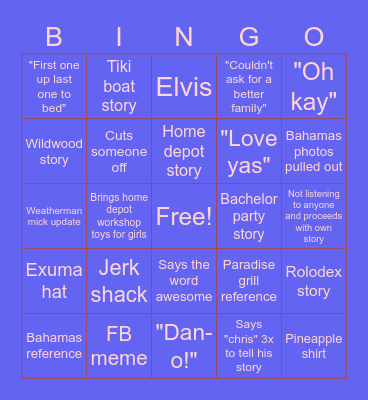 Memorial Day Bingo Card