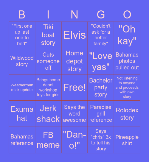 Memorial Day Bingo Card