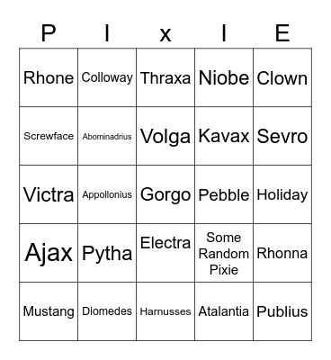 Light Bringer Deaths Bingo Card