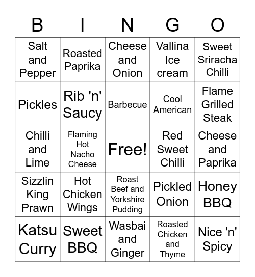 DrSololek Round 1 [Crisps/Chips] Bingo Card