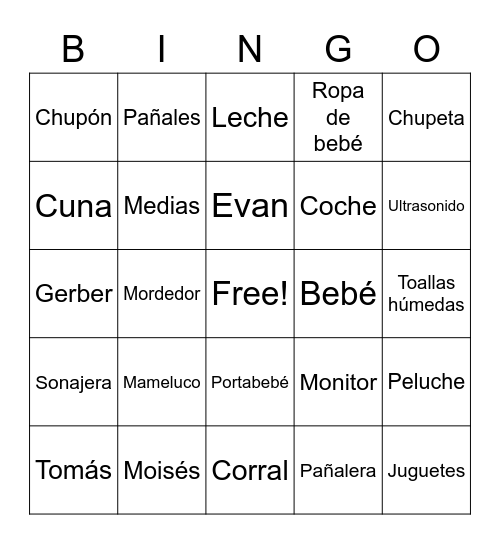 Evan Tomás Bingo Card