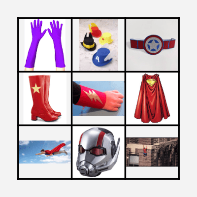 Clothes and Powers Bingo Card