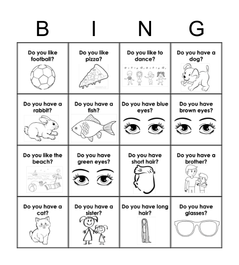 Classmate Bingo Card