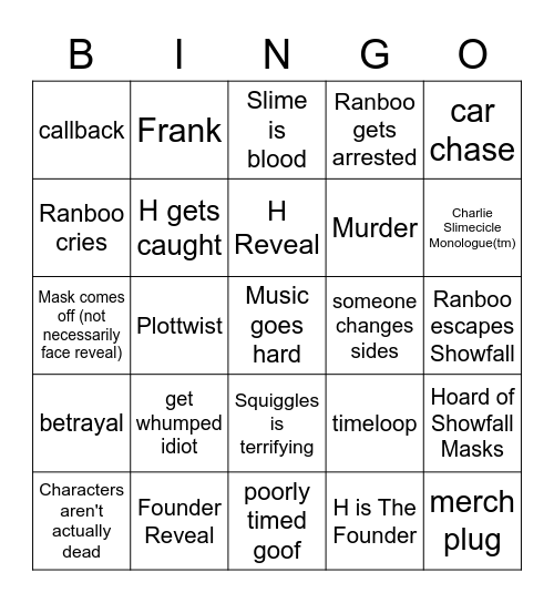 Genloss Episode 3 Bingo Card