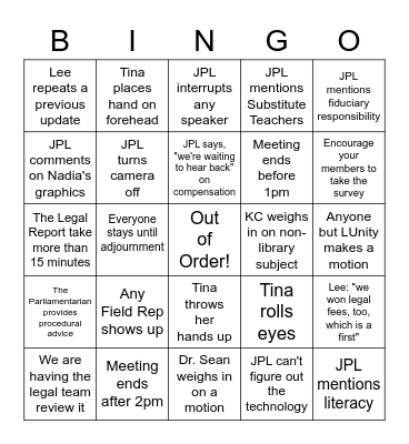 Mystery EBoard Bingo Card