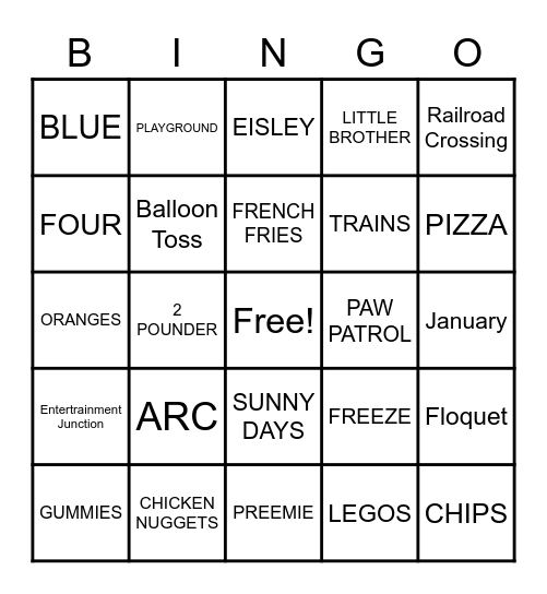ARC Bingo Card