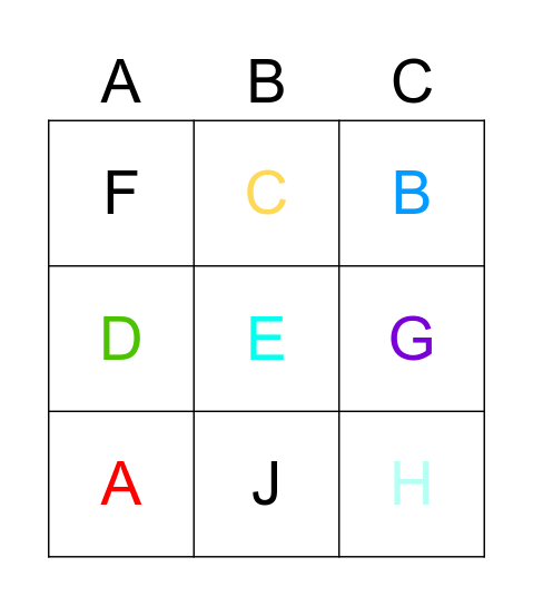 Alphabet Bingo Card