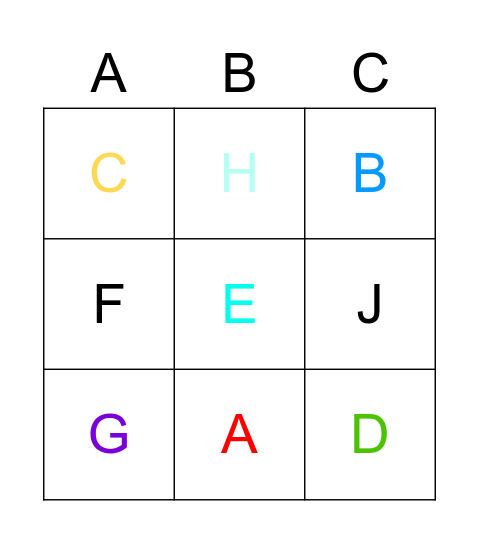 Alphabet Bingo Card