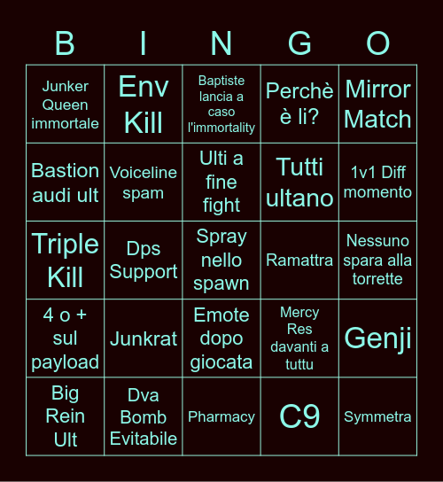 Ow2 Bingo Fallito 3 Bingo Card