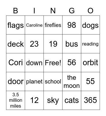 The Sun Bingo Card