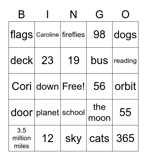 The Sun Bingo Card