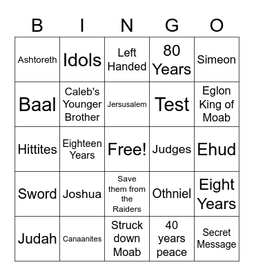 Judges 1-3 Bingo Card