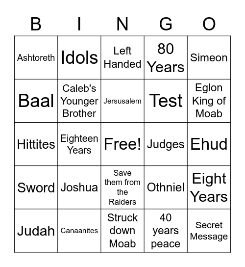 Judges 1-3 Bingo Card