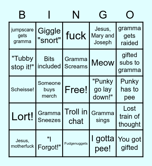 GamingGramma's Birthday Bingo Card