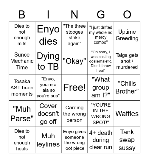 6.4 Savage Bingo Chart Bingo Card