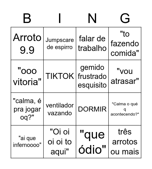 Letícia Bingo Card