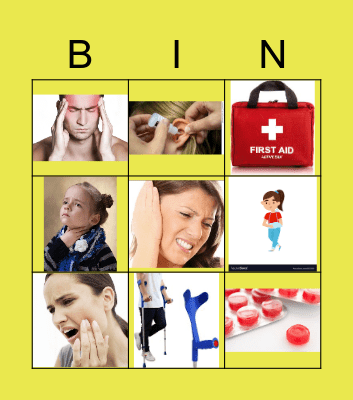 Health Problems Bingo Card