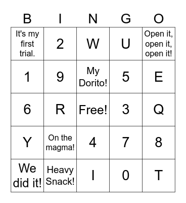 Kingdom Apostles Trial Bingo Card