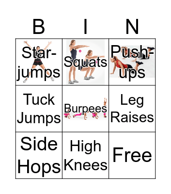 Fitness Bingo Card