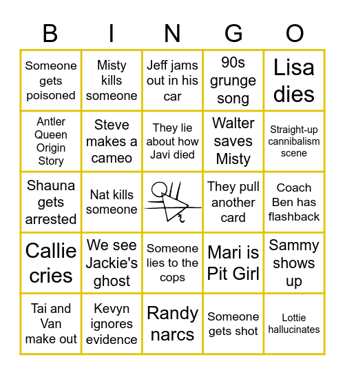 Yellowjackets Season 2 Finale Bingo Card