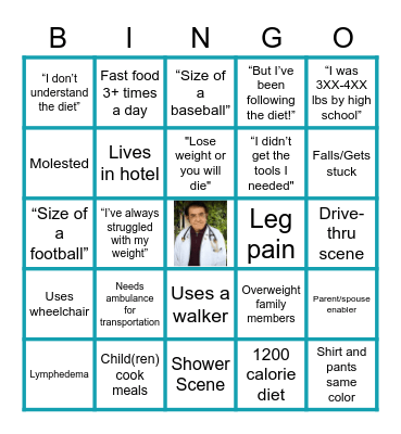 My 600 lb Life Bingo Card