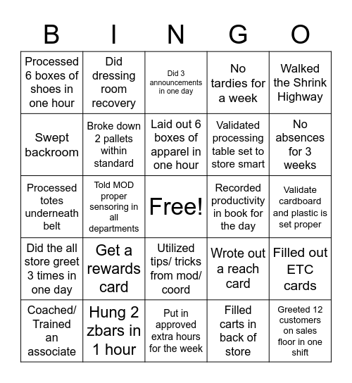 TJMaxx Bingo BR2 Bingo Card