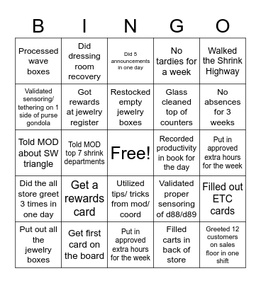 TJMaxx Bingo BR2 Bingo Card