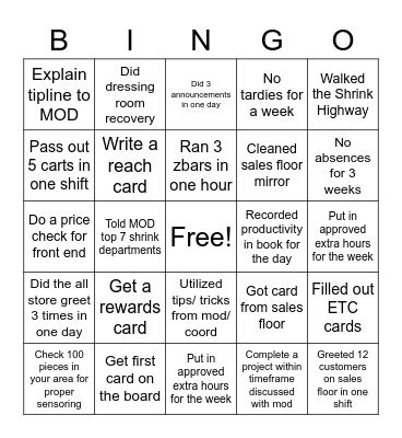 TJMaxx Bingo BR2 Bingo Card