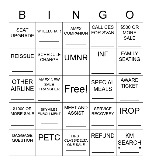 ACE PHASE 2 BINGO Card