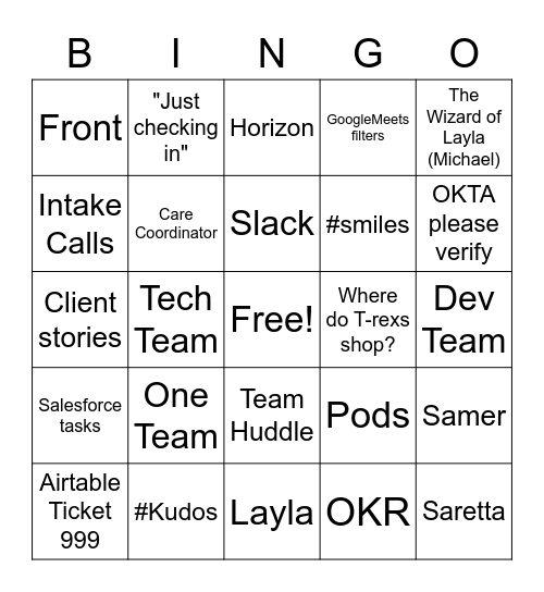 LAYLA's Bingo Card